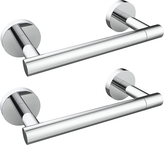 RARXTR Toilet Paper Holder Chrome SUS304 Stainless Steel Double Post Pivoting Polish Chrome Toilet Paper Roll Holder Wall Mounted Toilet Tissue Holder for Commercial Bathroom RV, Polished, 2 Pack