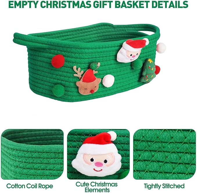 Holder Santa Themed Storage Basket for Bedroom Or Living Room Holiday Decoration Gifts Organiser