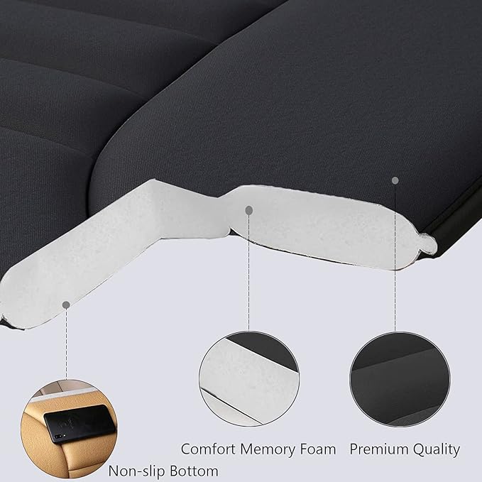 Big Ant Car Seat Cushion Pad Memory Foam Seat Cushion,Pain Relief Cushion Comfort Seat Protector for Car Office Home Use,Black 1PC