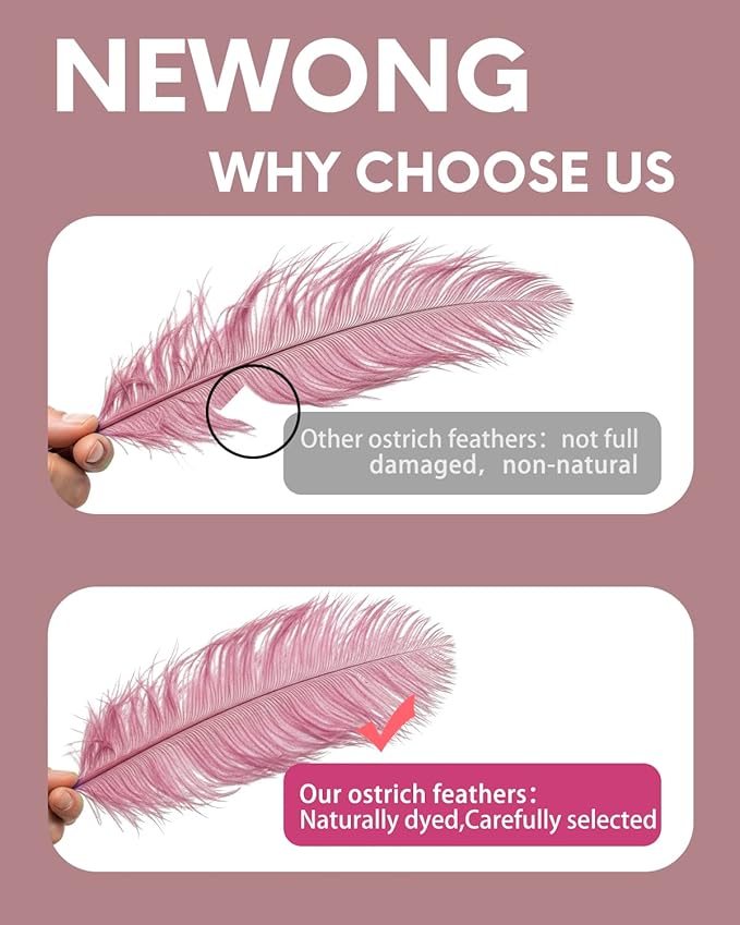 30pcs Old Pink Ostrich Feathers Natural Bulk 8-10inch(20-25cm) Vase Craft Wedding Home Party Centerpieces Christmas Day Decoration