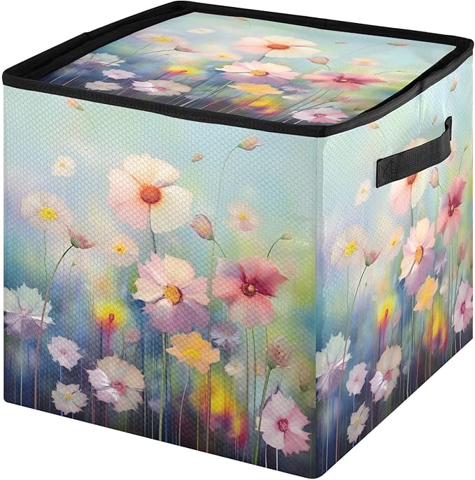Kigai Wild Flower Christmas Ornament Storage Box with Zipper & Adjustable Dividers Holiday Ornament Organizer Xmas Storage Container, 64 Balls