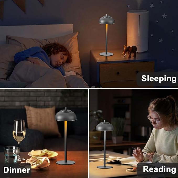 2 Pack Led Cordless Table Lamps Rechargeable,Table Lights Battery Operated-IP65 Waterproof-for Outdoor Patio/Restaurants/Home/Dinner/Table Lighting-Touch Control & Dimmable