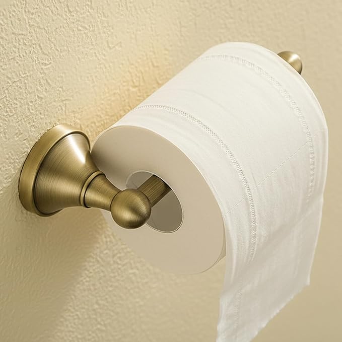 Flybath Toilet Paper Holder Without Cover Antique Brass Bathroom Tissue Roll Bar Wall Mounted, 20 cm / 7.87 inches, Brushed Bronze