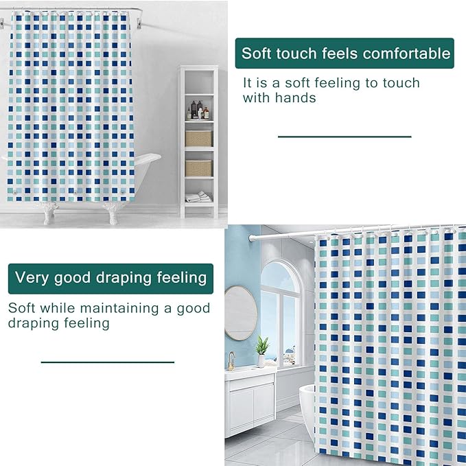 Shower Curtain Liner, 100% Waterproof Peva Shower Curtains with 3 Duty Heavy Bottom Magnets and 12 Rust Proof Grommets, 72x72 Weighted Shower Liner for Shower Stall, Bathtubs