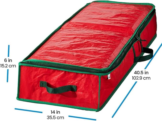 Gift Wrap Organizer, christmas storage under bed,Christmas Wrapping Paper Storage Bag Useful Pockets for Xmas Accessories, Large Capacity Storage Box,Holiday Accessories