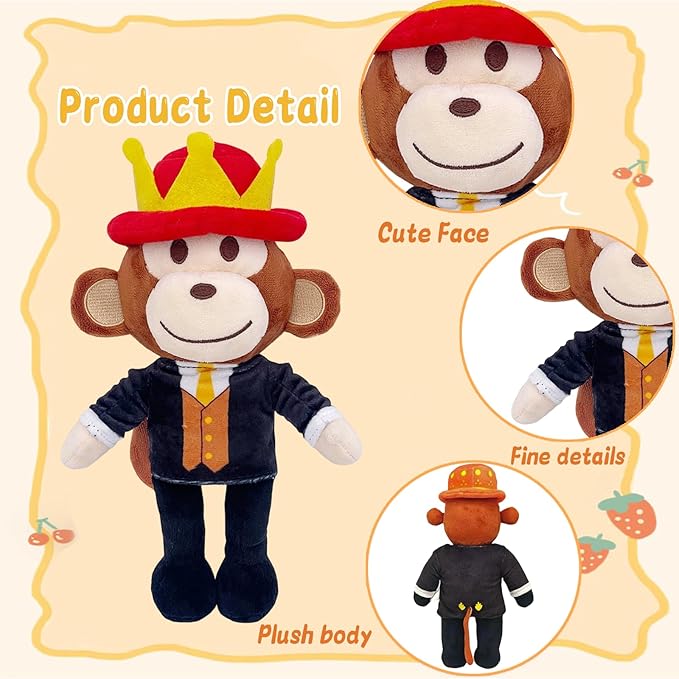Steal a Brainrot 9-Inch Jandel The Monkey Plush – Soft Huggable Decor Piece for Rooms & Collectors