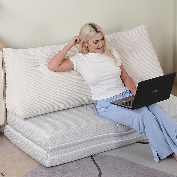 Headboard Pillow King, Wedge Headboard Pillow for Bed Sofa, Triangular Backrest Pillow with Removable Cover for Reading, Working, Sitting, Beige