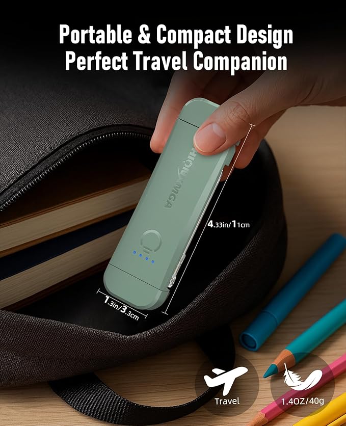 HIONXMGA Book Reading Light,Silent Touch Books Lamp for Reading in Bed,Rechargeable Clip on Booklight with 3 Amber Colors & 7 LEDs Precise Dimming for Eye Caring Night Reading,Book Lovers,Kids,Green