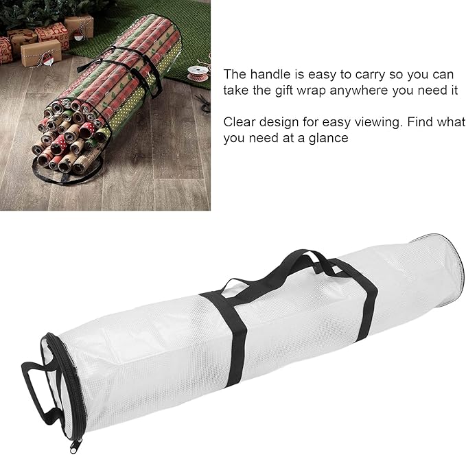 Wrapping Paper Organizer Storage, PVC Clear Wrapping Paper Storage Bag Simplify Gift Wrap Storage Box Gift Wrapping Organizer Storage Wrap Organizer for Closets, Under Beds, Or