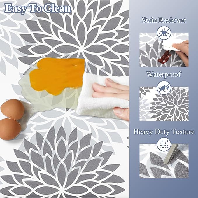 HEBE Anti Fatigue Kitchen Rugs Sets of 2, Non Slip Kitchen Mats for Floor, Waterproof Cushioned Comfort Standing Carpet for Kitchen Sink, Home Office, Laundry Room, Gray