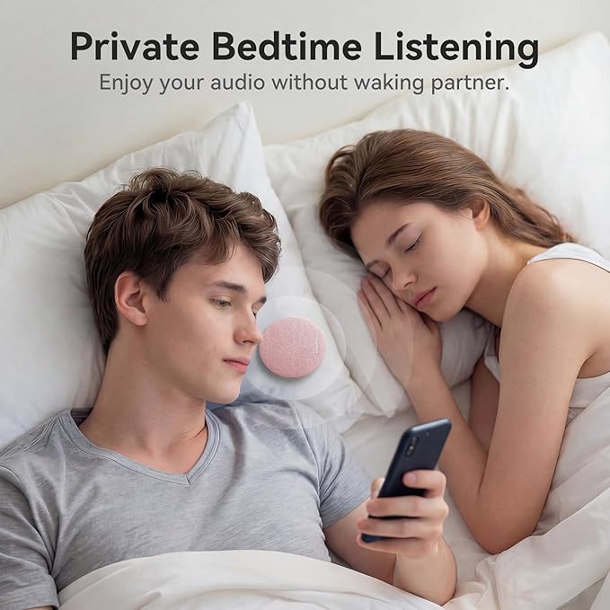 Kinglucky Pillow Speaker for Sleeping, Mini Bluetooth Speaker Under Pillow with Built-in Pink Noise White Noise Sound Machine for Sleeping, Headphone-Free Sleep Speaker for Side Sleeper Pink