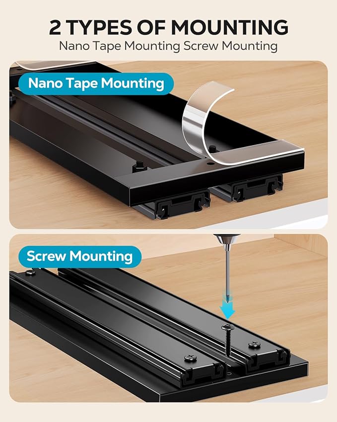 Nieifi Spice Rack Organizer for Cabinet, Vertical Spice Rack Pull Out, Easy to Install, Metal, 6.5''Wx10.35''Dx8.4''H, 2 Pack, 2 Tiers(Black)