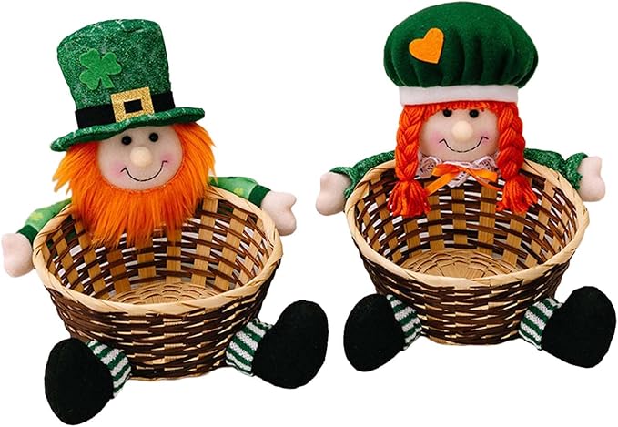 Holiday Candy Basket Irish Atricks Day Candy Storage Doll Festival Beautiful Decorations Ornament Indoor Storage Basket