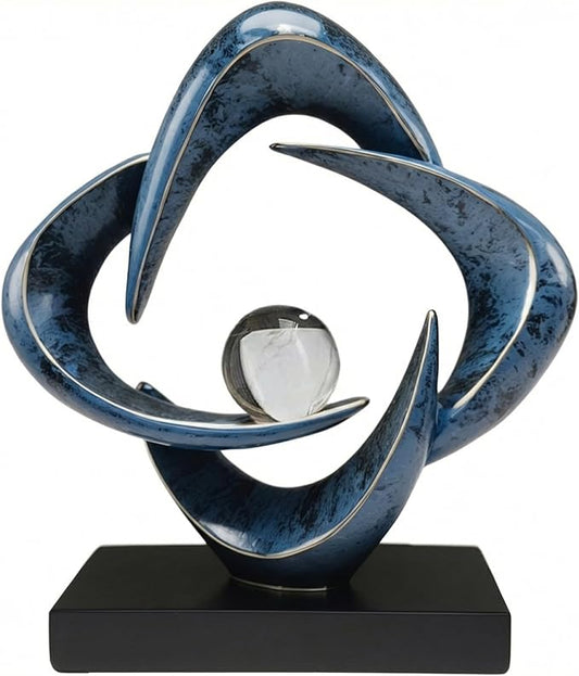 Modern Home Decor Abstract Decorative Sculpture Decorations for Living Room Dining Room Office, Resin Art Statues Coffee Table Bookshelf Decor Accents (Blue New)