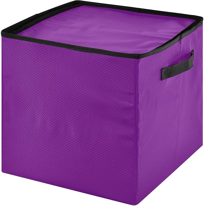 Purple Christmas Ornament Storage Basket Box Holiday Storage Container Cube with Adjustable Dividers for 64 Holiday Ornaments or Decorations Keeps Clean and Dry for Next Season