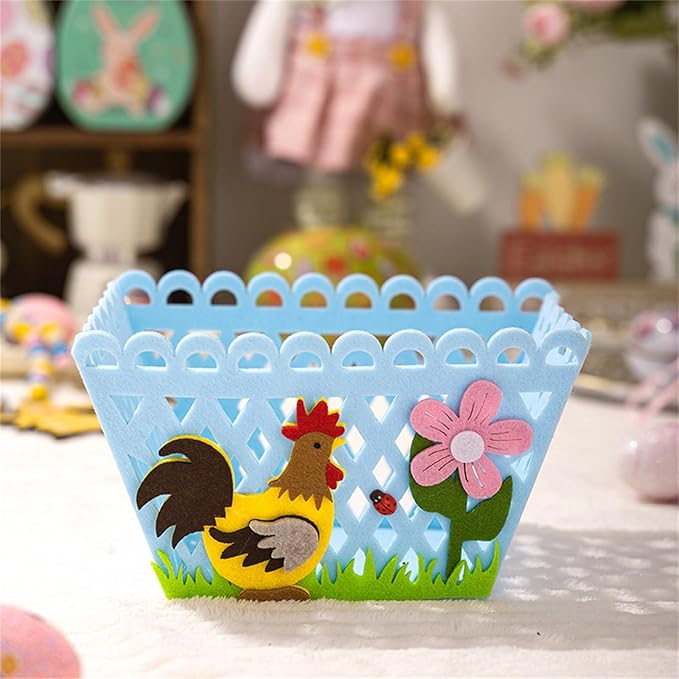 Colorful Rooster Holiday Bag Funny Storage Basket for Eggs and Candy Perfectly for Holiday Party Supplies