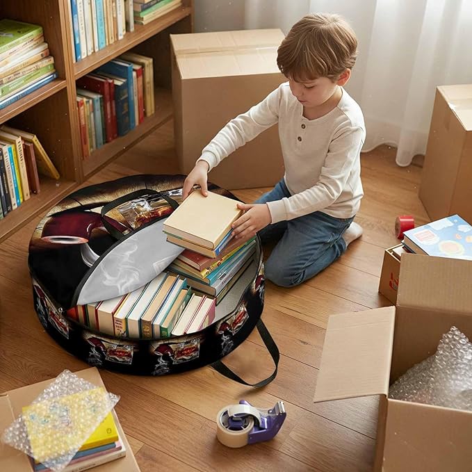 Storage Bag Whisky Glass Round Storage Totes Bins Closet Organizers with Zippers & Handle Wine Old Fashioned Cigarettes Clothes Storage Container for Bedroom Dorm Space Saving Packing Supplies Bags