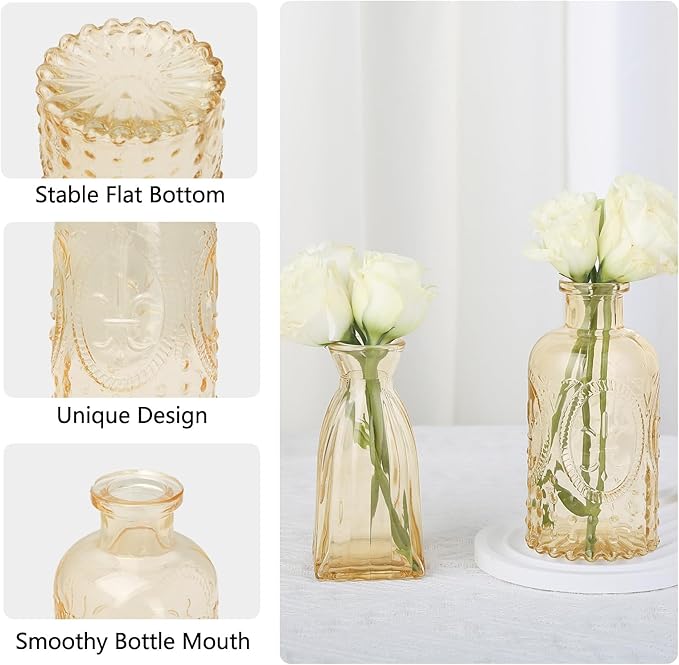 RUCKACE Bud Vases in Bulk 22 Gold Glass Small Vases Flower Vase for Centerpiece Table Wedding Decorations Home Decor Party