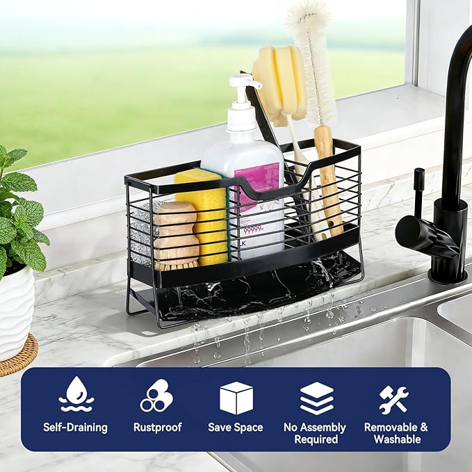 Utensil Holder for Kitchen Counter, Stainless Steel Utensil Drying Holder with Automatic Drain Tray, 3 Compartments Utensil Caddy for Silverware Spoon Cutlery