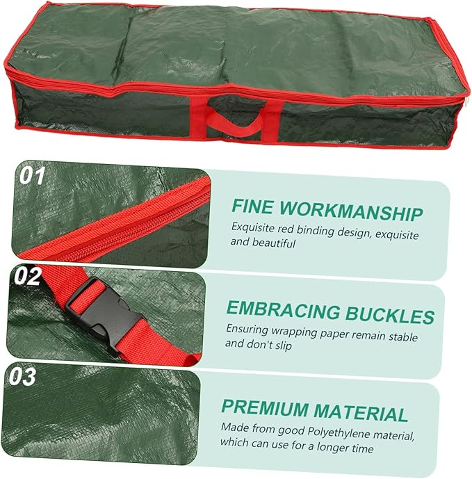 TIDTALEO Wrapping Paper Storage Organizer Bag for under Bed Wrap Container Multiple Pockets Lightweight and Home Supply for Holidays and Occasions
