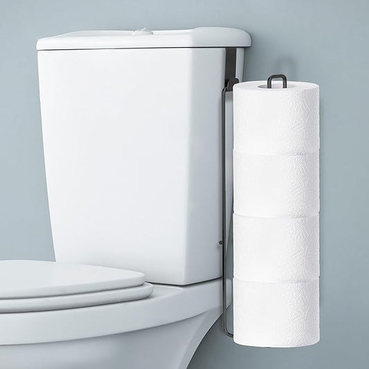 Black Toilet Paper Holder for 4 Rolls Tissue, Over The Tank Toilet Paper Holder, Stainless Steel Rustproof Toilet Paper Storage Wall Mount, for Rv, Bathroom Storage and Organization, 1 PC
