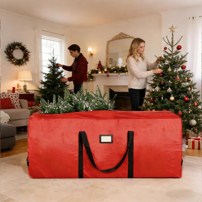 For Christmas Tree: Large Organizer With Zipper, Sturdy Storage Sack, Carrying Cover With Reinforced Handle | Homes Basements Garages Wardrobes Universities Bedrooms Á