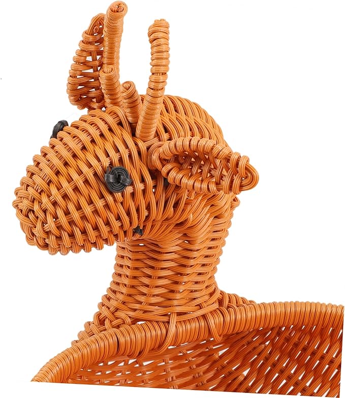 Christmas Elk Storage Basket Woven Snack Container for Home Decor for Dried Fruits and Treats Festive Desktop Adornment for Holiday Gatherings