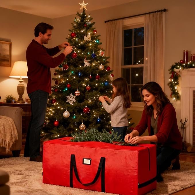 Heavy Duty Christmas Tree Storage Bag - Large Zippered Holder with Reinforced Handles for Home, Garage, Basement, Closet, College Dorm, Attic, Durable and Convenient Organizer