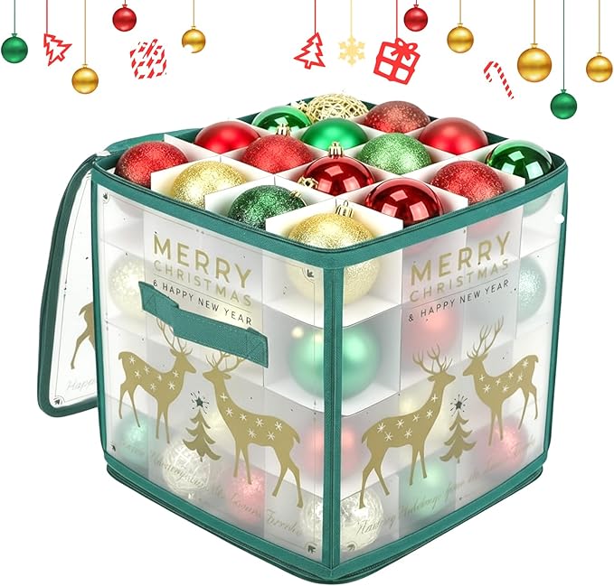 Bauble Safe, Holiday Organizing Piece, Sphere Securing Device, Unique Multi Level Design, Seamless Farmhouse Functionality, Top Closet Selection, Single Unit Solid Tear Resistant Fabric Case