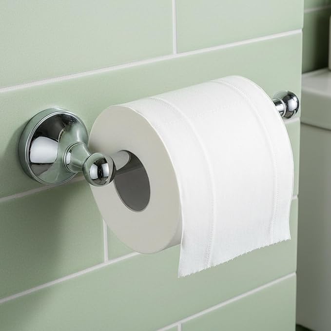Flybath Toilet Paper Holder Without Cover Brass Bathroom Tissue Roll Bar Wall Mounted, 20 cm / 7.87 inches, Polished Chrome