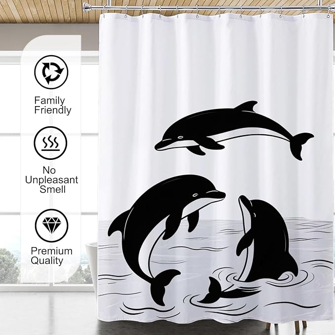 LLSCL Fabric Shower Curtain Liner with Magnets, Waterproof Hotel Quality, 72 x 72 Machine Washable