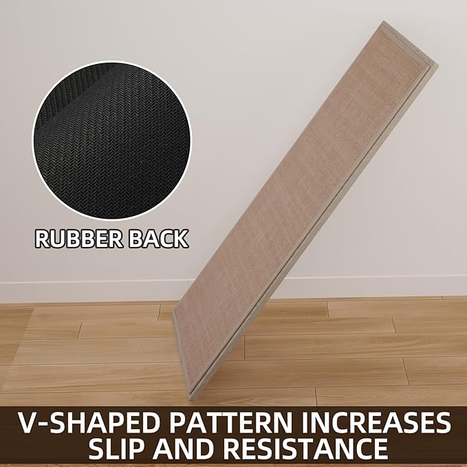 SUMLANS Kitchen Mat Set of 2 PCS, Cushioned Non Slip Rugs for Kitchen Floor, Absorbent Runner Comfort Standing Mats Washable for Kitchen, Office, Home (Camel, 17.3"x47"+17.3"x30")