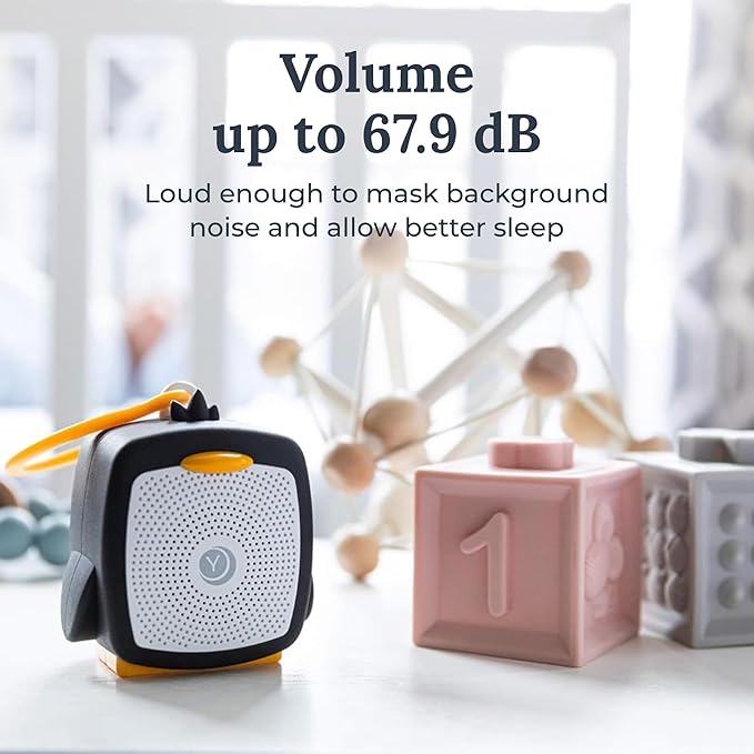 Yogasleep Pocket Baby Soother Penguin, White Noise Machine, 6 Soothing Sounds & Timer for Better Sleep, Includes Brown Noise & Lullabies, Compact Size for Travel & Child Safe, Must Have Registry Gift