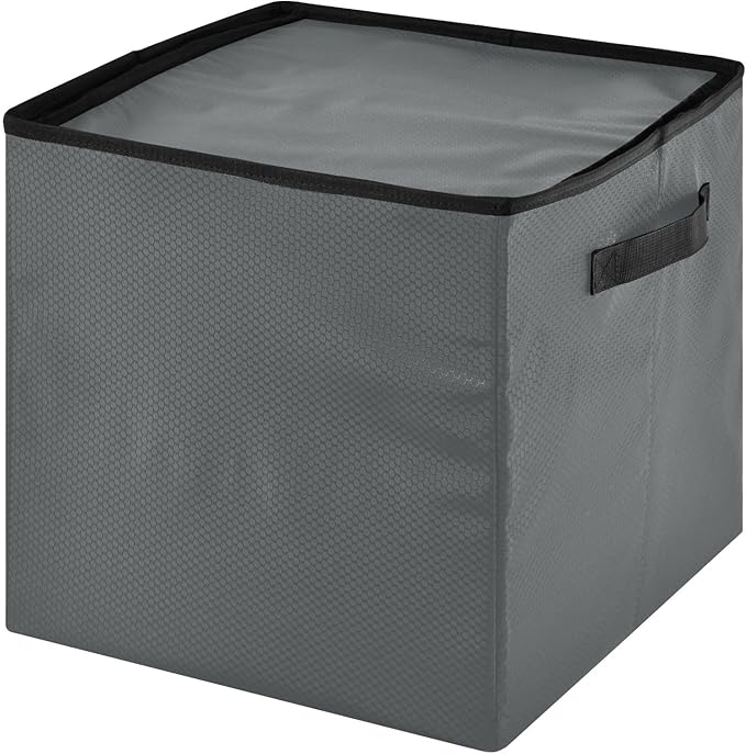 Gray Christmas Ornament Storage Basket Box Holiday Storage Container Cube with Adjustable Dividers for 64 Holiday Ornaments or Decorations Keeps Clean and Dry for Next Season