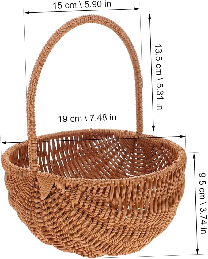 Rectangular Easter Storage Basket Mini Weaving Basket with Handle for Home Decoration Party Use and Candy Storage Charming Easter Ornament