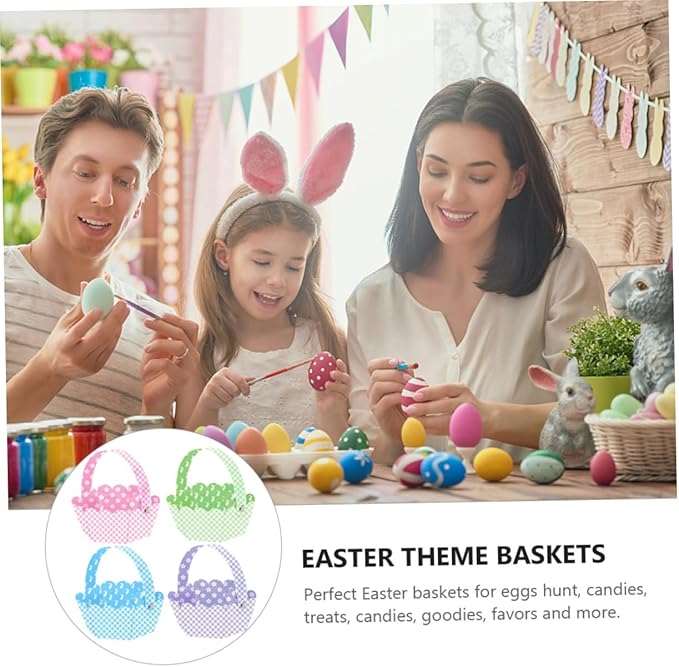 Mikinona 12pcs Adorable Easter Baskets for Storage and Chick Designs for Easter Hunts and Seasonal Decor