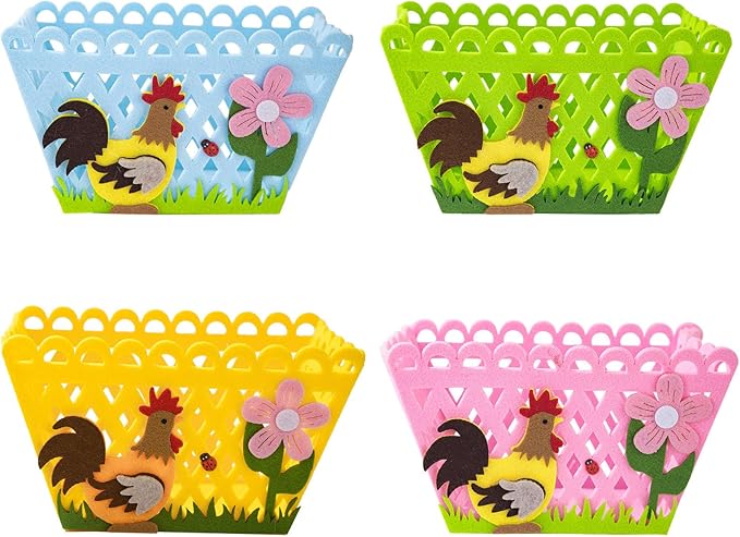 Colorful Rooster Holiday Bag Funny Storage Basket for Eggs and Candy Perfectly for Holiday Party Supplies