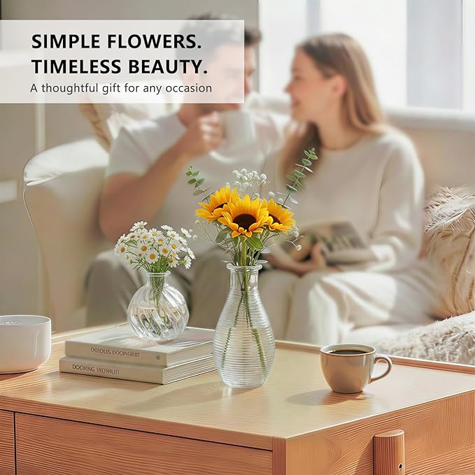 RUCKAE Small Clear Bud Vases Bulk 22 Pack Mini Flower Glass Vases for Centerpiece Table Wedding Decorations Home Decor Party