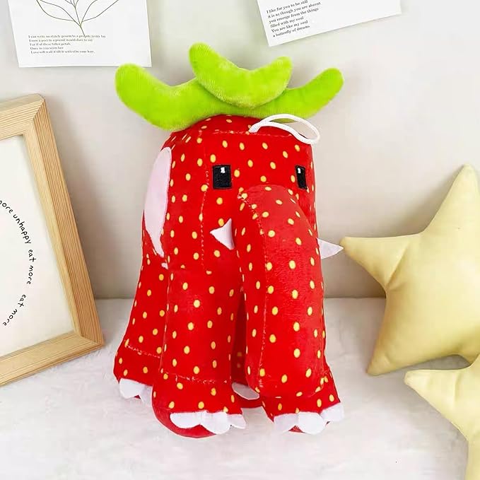 Steal a Brainrot Strawberry Elephant Plush for Kids, Steal a Brainrot Plush Soft Stuffed Animal, Creative Fruit Elephant Plushie Toy, Huggable Gift for Boys Girls