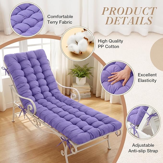 Wenqik Long Floor Cushion Large Floor Cushion with Brushed Cotton 74.8 x 27.5 x 3.15 in Jumbo Lounger Pillow for Outdoor Indoor Bay Window Meditation Yoga Reading Sleeping(Purple)