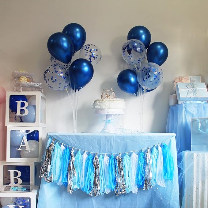 ZJDHPTY Blue Balloon Stand Centerpiece Table Decorations for Men's Birthday Father's Day Retirement Graduation Decorations Class of 2026 New Years Eve (Blue set4)