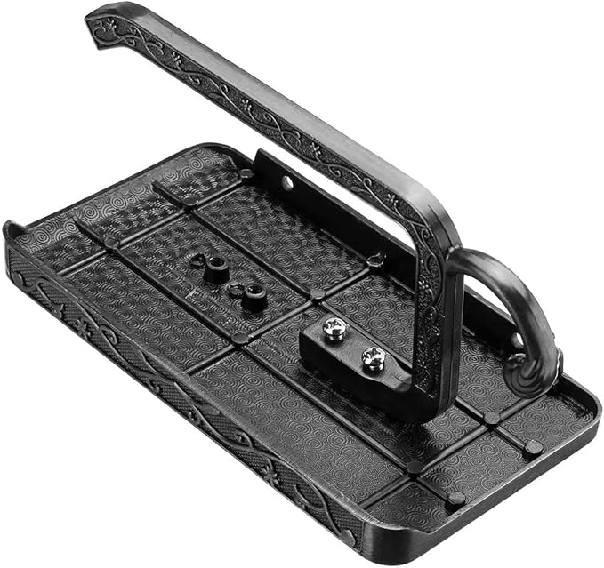 Vintage Carved Floral Toilet Paper Holder with Shelf - Matte Black Aluminum Bathroom Organizer, Wall Mounted Decorative Roll Holder for Bathroom/Vanity (7.24" Phone Shelf, Black Finish)