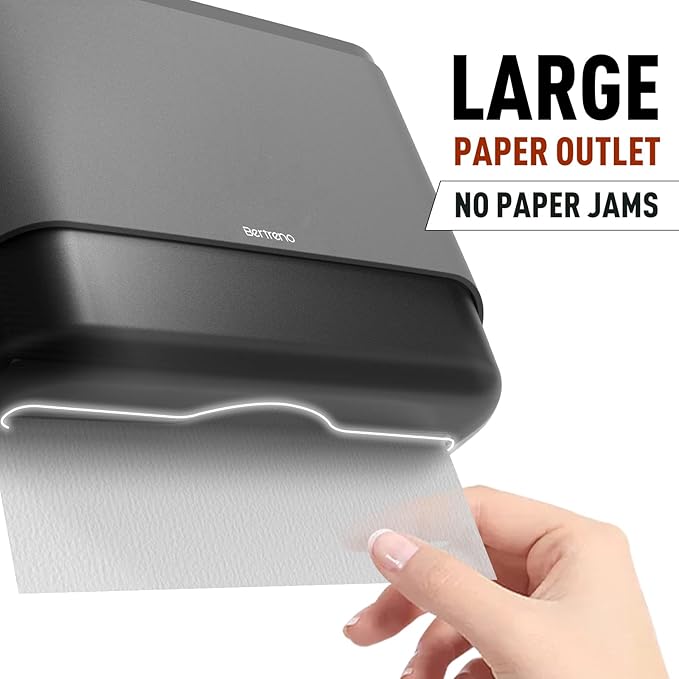 Wall Mount Paper Towel Dispenser, Multifold Paper Towels Dispenser with Key Lock Commercial Hand Paper Towel Holder for Bathroom (Gray)