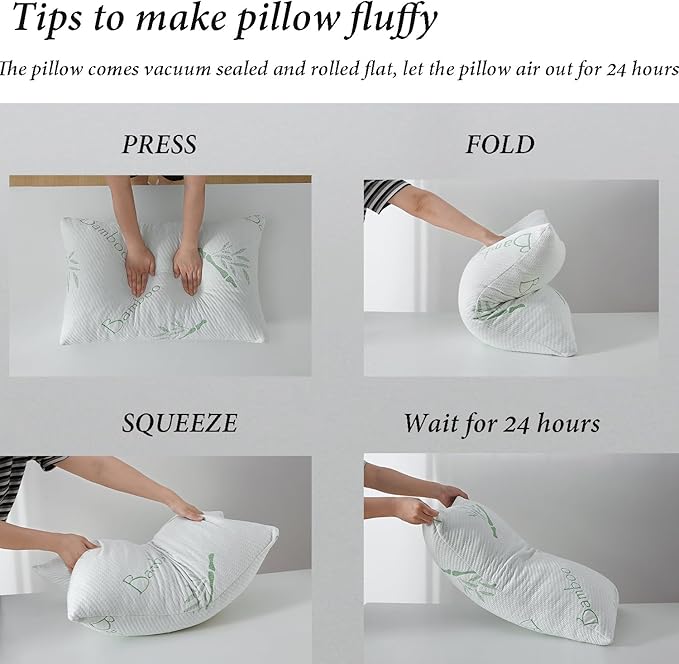 HOXXME Single Memory Foam Pillows King Size Set of 1, Cooling Rayon Pillow with Breathable Cover, Bed Pillow for Sleeping 1 Pack, Firm Adjustable for Neck Support, Hotel Quality Rest Pillow 20" x 36"