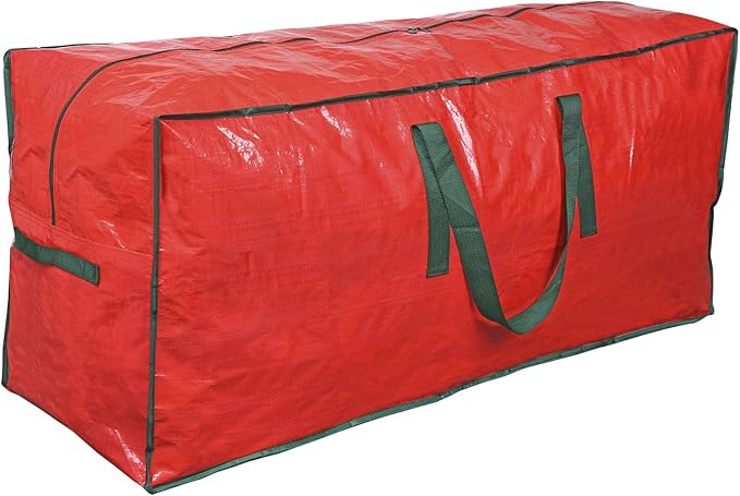 ProPik Christmas Tree Storage Bag | Fits Up to 7 ft. Tall Disassembled Tree | 45" x 15" x 20" Holiday Artificial Tree Storage Case | Perfect Xmas Storage Container with Handles and Sleek Zipper (Red)