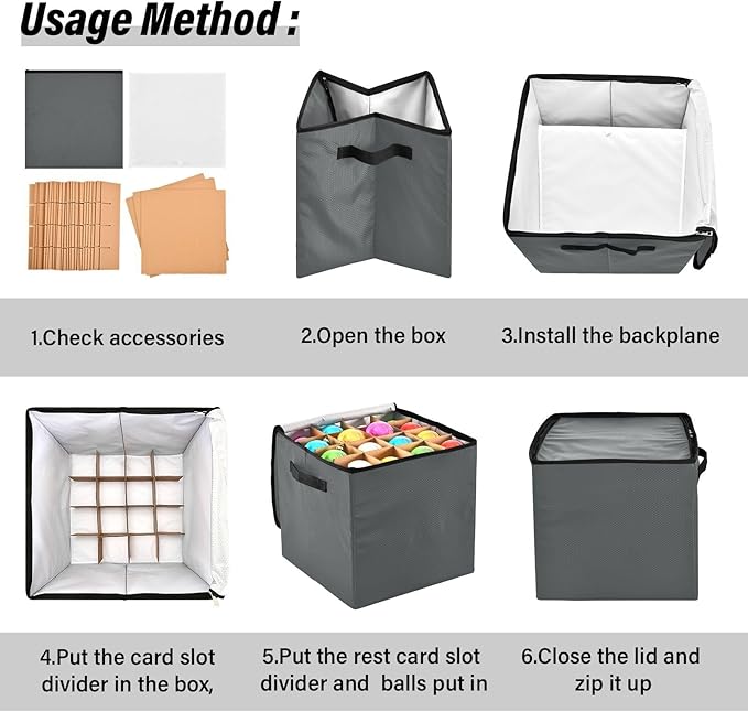 Gray Christmas Ornament Storage Basket Box Holiday Storage Container Cube with Adjustable Dividers for 64 Holiday Ornaments or Decorations Keeps Clean and Dry for Next Season