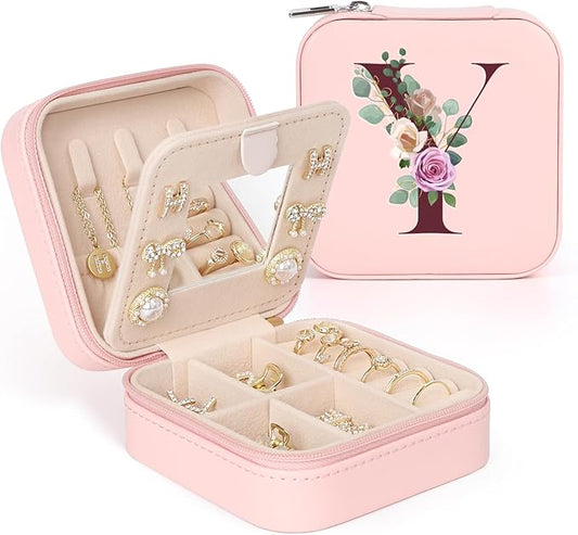 MFXIP Easter Basket Stuffers for Teens Essentials, Valentines Day Christmas Stocking Stuffers for Women Teen Girl Gifts Trendy Stuff Travel Jewelry Box Case Organizer Personalized Birthday Gifts