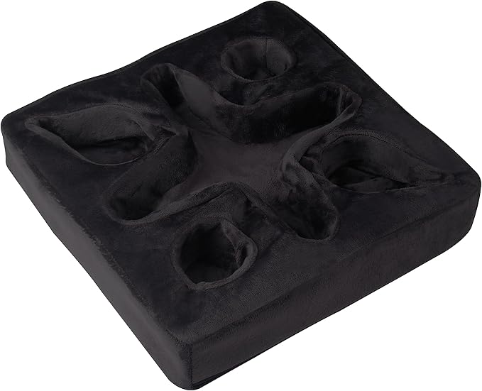 Couch and Bed Cup Holder Pillow, Sofa Refreshment Tray for Drinks/Remote Control/Snacks Holder (Black)