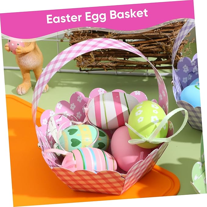 12pcs Adorable Easter Baskets for Storage Bunny Design for Treats and Festival Decor Creative Craft for Boys and Girls