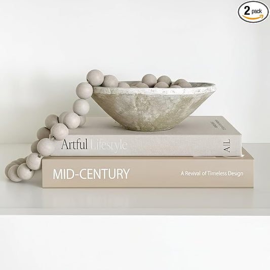 Aesthetic Decorative Books - Set of 2 Stylish Boxes Enhance Your Coffee Table, Bookshelf or Mantel Decor - Beautiful Fake/Faux Books for Modern Home Decoration, Photo Storage and as a Keepsake Box